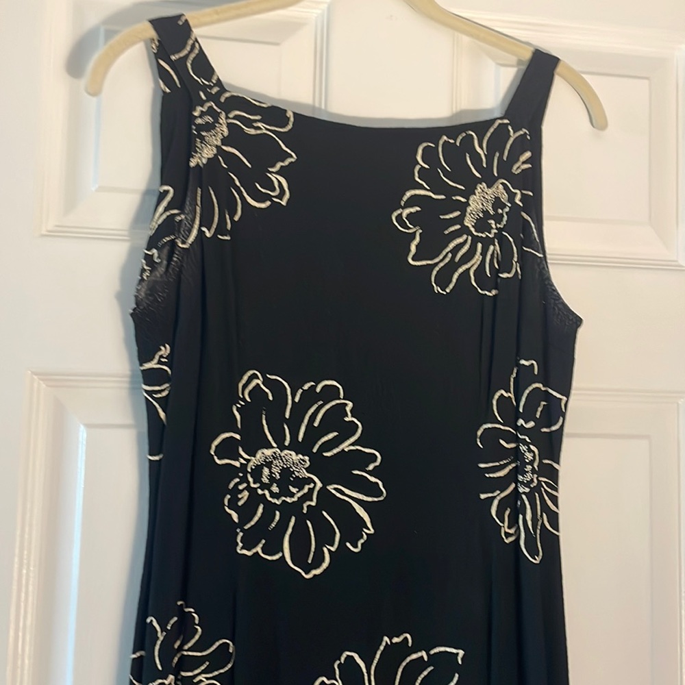 Black maxi dress with flower